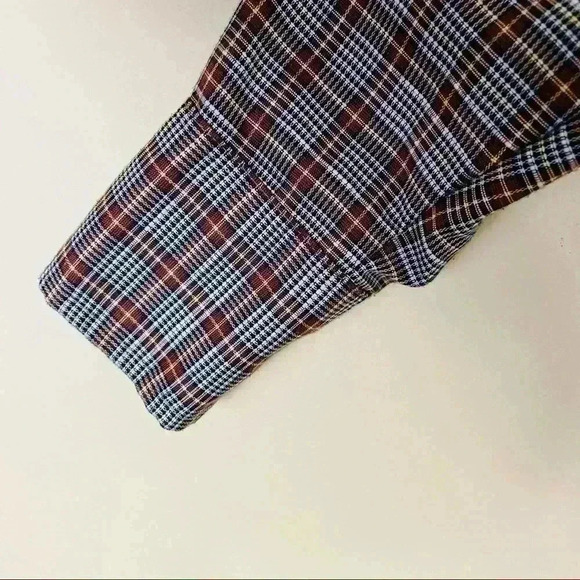 Vintage Dee Cee Western Plaid Sawtooth Shirt Pearl Snap Long Sleeve 15-32 - Picture 9 of 14